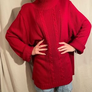 Red oversized sweater